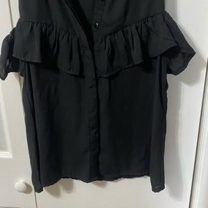 Black cold shoulder top
